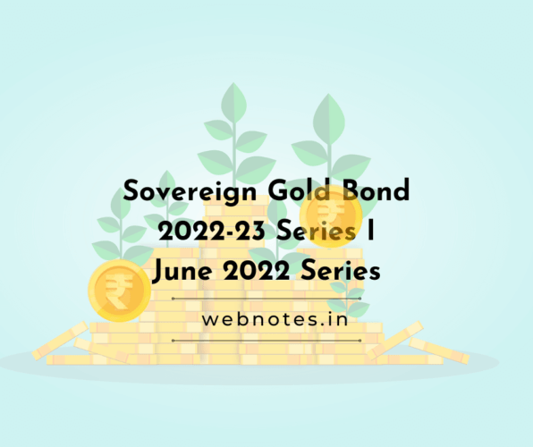 Sovereign Gold Bond SGB June 2022 2022 23 Series I Webnotes In